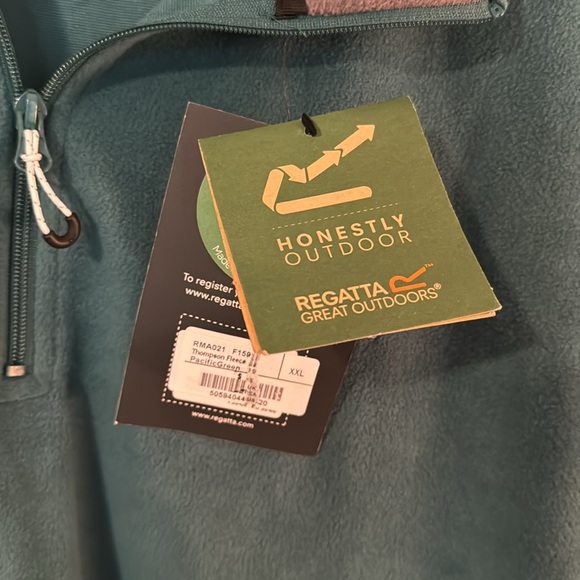 Men's Regatta Great Outdoors Hunter Green Long Sleeve 1/4 Zip Fleece; size XXL - Picture 3 of 5